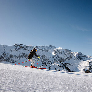 Skifahrer auf der Piste